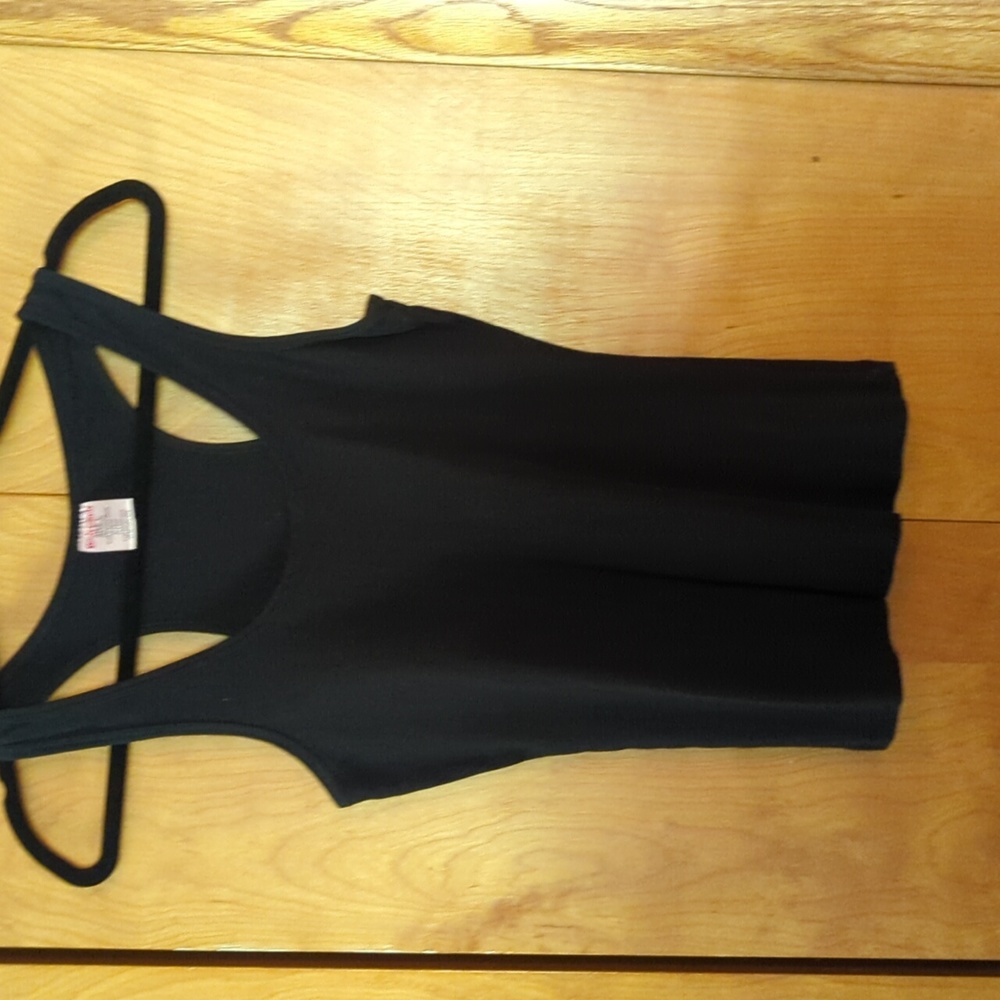 Women's black racerback tank top